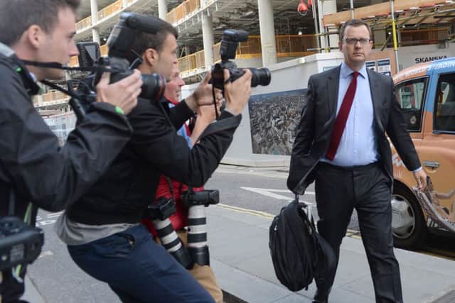 Former News of the World editor Andy Coulson arrives at the Old Bailey in London