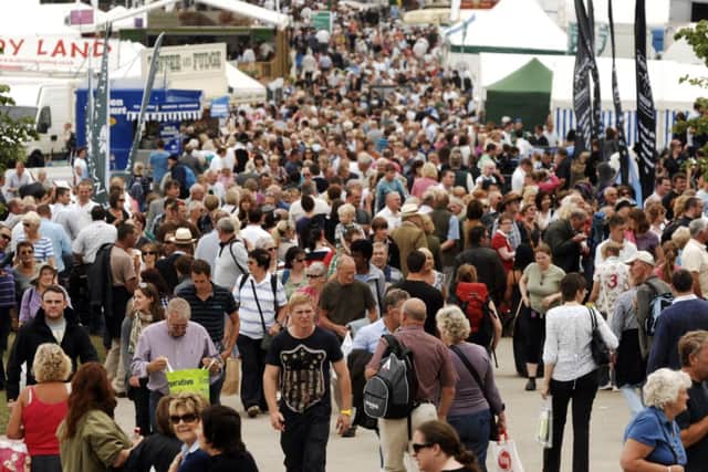 The crowds outside the Food Hall at the Great Yorkshire Show.