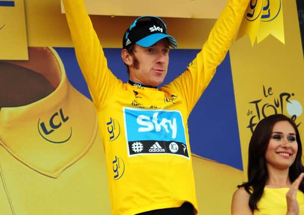 Bradley Wiggins retaining the yellow jersey and winning during Stage 19 between Bonneval and Chartres, in 2012