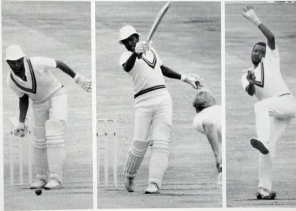 Malcolm Marshall returns to the crease at Headingley in 1984 with a broken thumb and bats one-handed to give Larry Gomes the chance to reach his century before bowling the West Indies to victory with 7-59.