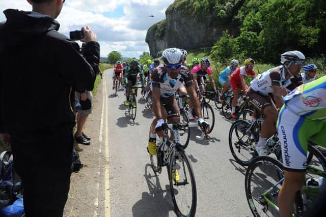The TDF riders make their way through Starbeck and through Yorkshire
