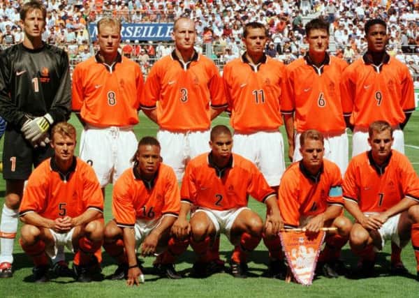 Dennis Bergkamp and the 1998 Dutch World Cup squad.