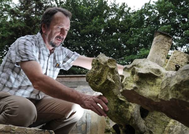 Master Stonemason John David who was one of a team of craftsmen who helped rebuild York Minster following the 1984 fire.