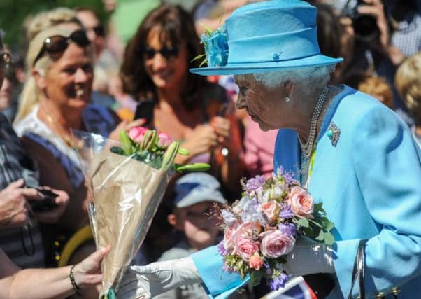 Her Majesty The Queen of England and The Duke Of Edinburgh visit Chatsworth House 10th July 2014.