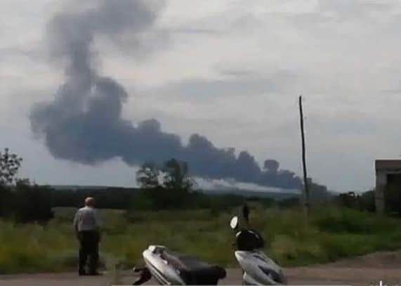 Pictures on Sky News showed smoke billowing from the crashed airliner