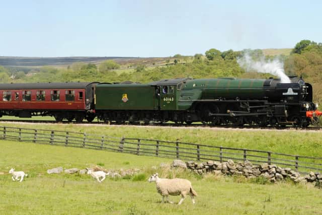 60163 'Tornado' on the North Yorkshire Moors Railway in its new livery - BR Brunswick Green.