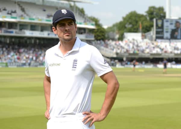 England captain Alastair Cook ponders defeat to India at Lord's yesterday.