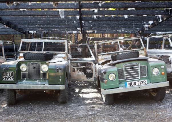 Damage caused by a fire at the Landrover centre in Huddersfield. Picture: Ross Parry Agency