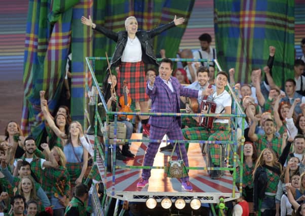 Performers during the 2014 Commonwealth Games Opening Ceremony at Celtic Park, Glasgow.