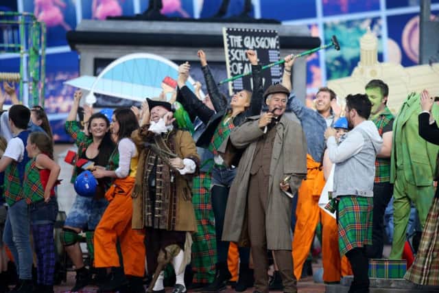 Performers during the 2014 Commonwealth Games Opening Ceremony at Celtic Park, Glasgow.