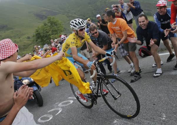 DRIVING SEAT: Stage winner Vincenzo Nibali of Italy, wearing the yellow jersey, climbs towards Hautacam on Thursday's 18th stage.