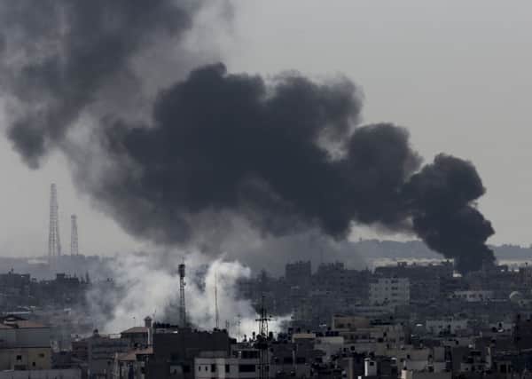Smoke from Israeli strikes rises over Gaza City