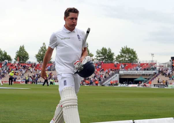 England's Gary Ballance leaves the field of play after day one of the Third Investec Test match at the Ageas Bowl, Southampton.