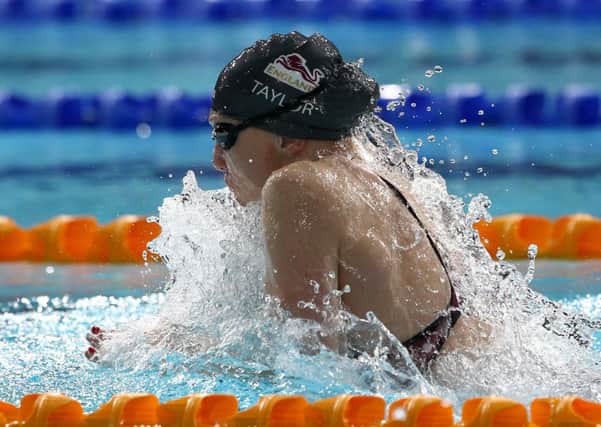 England's Sophie Taylor during the women's 4x100m medley final.