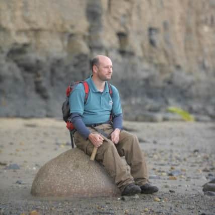 Will Watts of Hidden Horizons on the beach at Boggle Hole, North Yorkshire.
