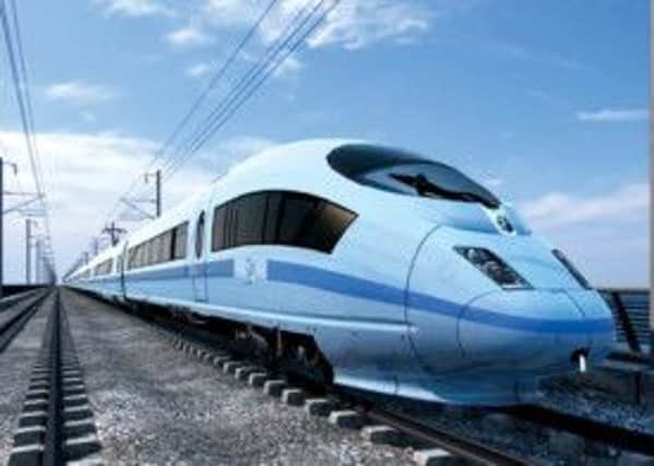 An artist's impression of a HS2 train. Campaigners say towns such as Driffield should link to the government's proposed high speed rail network of which York will be a major point of connection.
