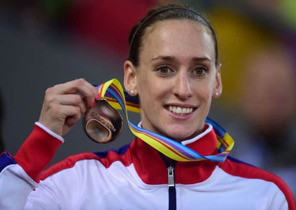 Great Britain's Laura Weightman with bronze medal