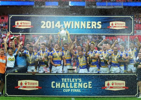 Leeds Rhinos, Challenge Cup winners 2014. (Picture: Bruce Rollinson)