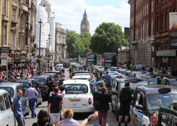 London cab drivers protest against Uber