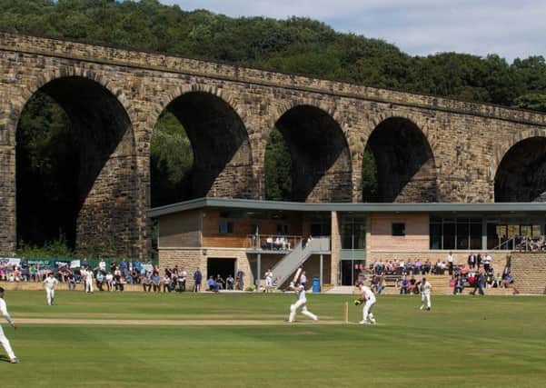 IMPOSING BACKDROP: The railway viaduct dominates behind Copley Cricket Clubs famous Copley Lane ground. Picture: Bruce Fitzgerald