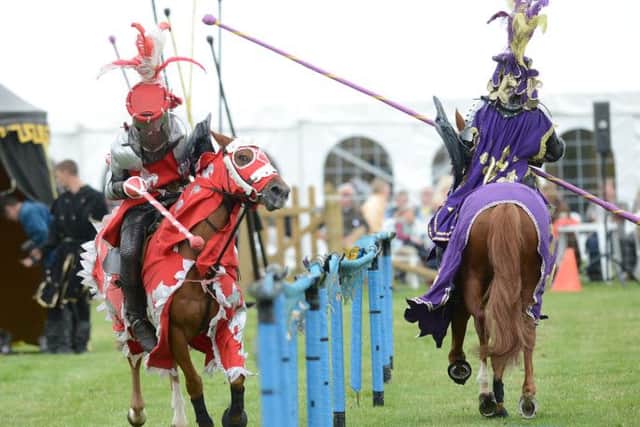 Knights of Arkley jousting at the Chatsworth Country Fair