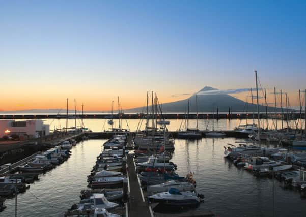 The harbour in Horta, Pico, Azores.