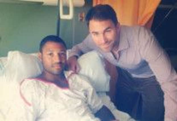 Kell Brook in hospital with promoter Eddie Hearn