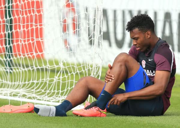 Daniel Sturridge suffered an injury during training yesterday which has ruled him out of Englands opening Euro 2016 qualifier against Switzerland in Basle on Monday (Picture: Mike Egerton/PA Wire).