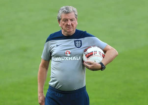 Manager Roy Hodgson during a training session at the St Jakob-Park Stadium, Basel.
