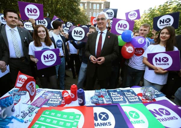 The Better Together leader Alistair Darling campaigning in Edinburgh