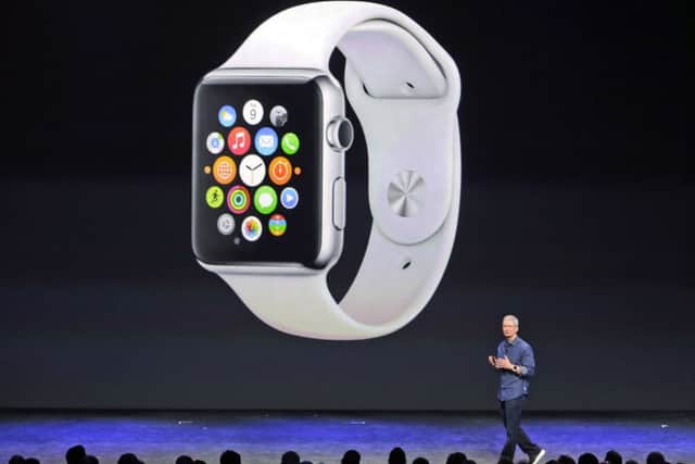 Apple CEO Tim Cook introduces the new iPhone and Apple Watch