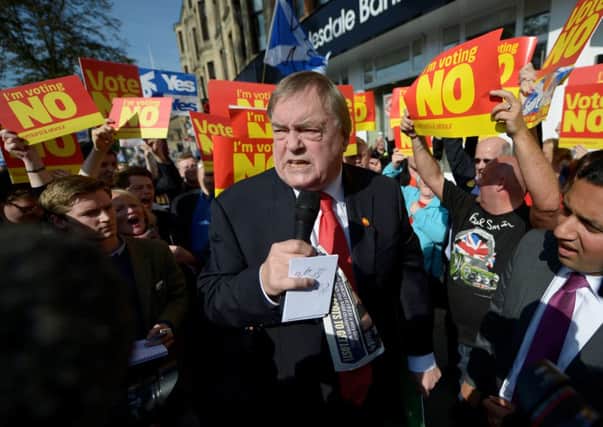 Labour veteran John Prescott makes a speech in defence of the Union, in Rutherglen town centre, Glasgow