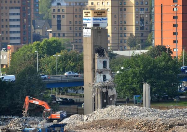 Just the tower remains at the former Yorkshire Evening Post offices. Picture: Tony Johnson.