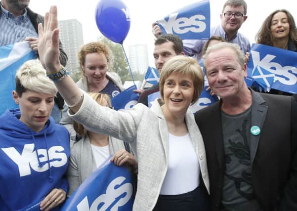 Deputy First Minister of Scotland Nicola Sturgeon is joined by actor Peter Mullan