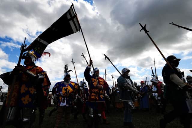A re-enactment of the Battle of Bosworth which saw the death of King Richard III and the birth of the all-powerful Tudor dynasty under a new king, Henry VII