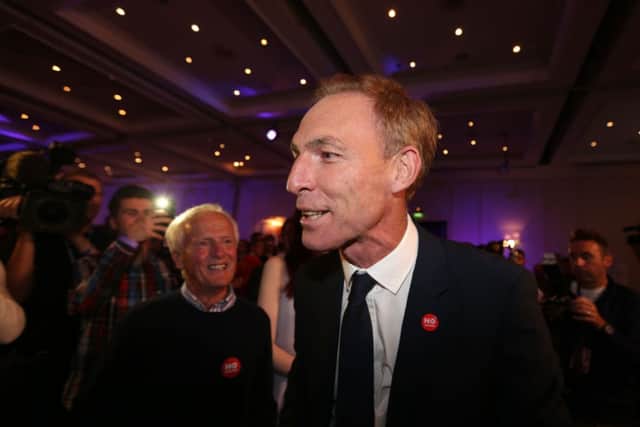 Labour MP Jim Murphy at the Marriott Hotel in Glasgow as Scotland has rejected independence, despite the Yes campaign winning a majority in the largest city.