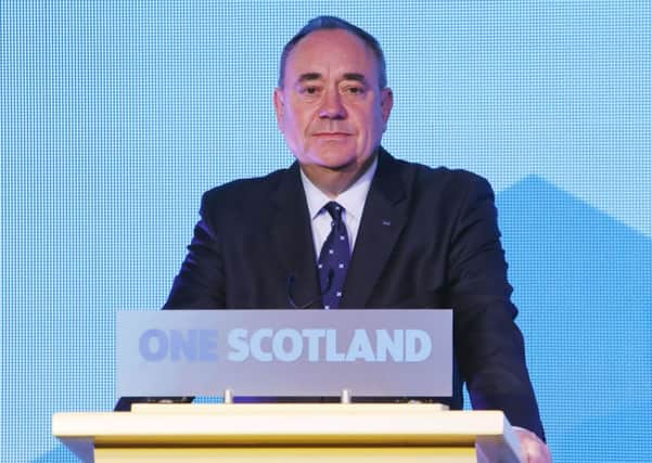 First Minister of Scotland Alex Salmond during a press conference at Dynamic Earth in Edinburgh