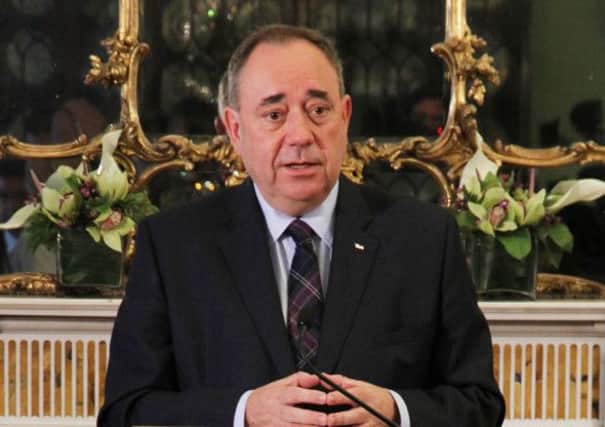 Alex Salmond as he issues a statement at Bute House, Edinburgh