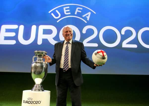 FA chairman Greg Dyke during the announcement ceremony in Geneva where England won the right to host the final and semi-finals of Euro 2020.