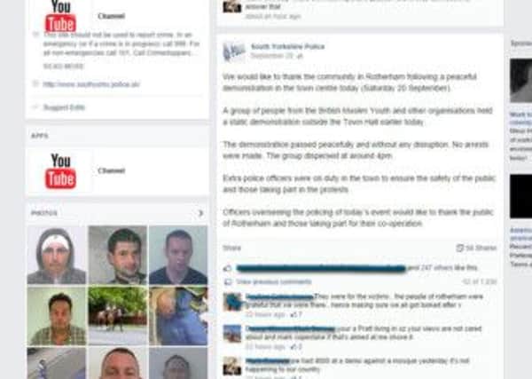 Some of the comments on South Yorkshire Police's Facebook page