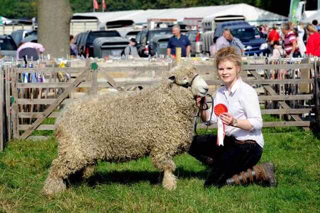 Jane Foster, of Newfield Grange, Calton near Malham, and other visitors to the Nidderdale Show