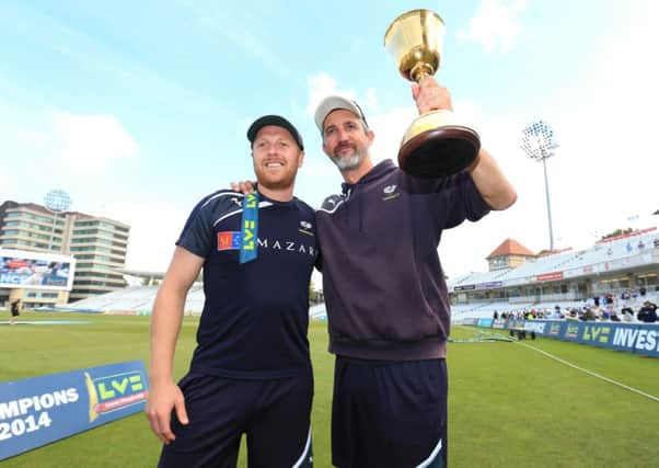 Yorkshire captain Andrew Gale and head coach Jason Gillespie, right.