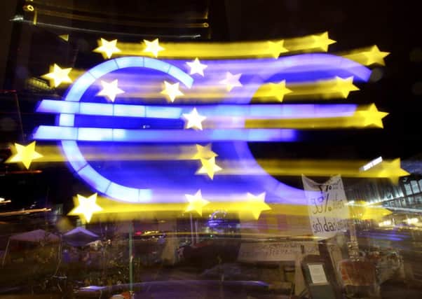 The Euro sculpture at the European Central Bank