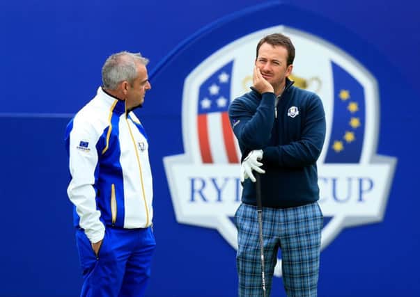 Europe captain Paul McGinley, left, and Graeme McDowell.