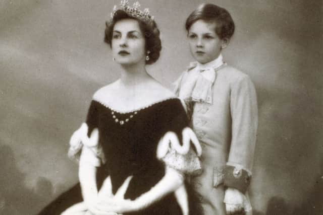 Dowager Duchess of Devonshire and her son (now the Duke) dressed for the Coronation in 1953