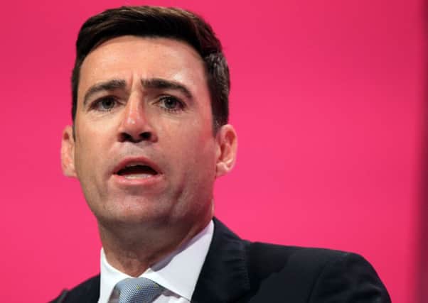 Shadow Health secretary Andy Burnham speaking during the Labour Party's annual conference