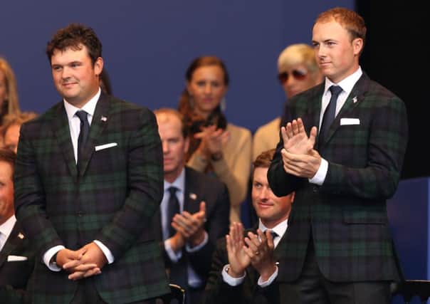 USA's Patrick Reed (left) and Jordan Speith during the opening ceremony