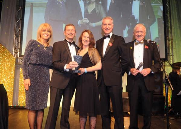 Winners at last years White Rose Awards, with presenters Christine Talbot (left) and Harry Gration (right).