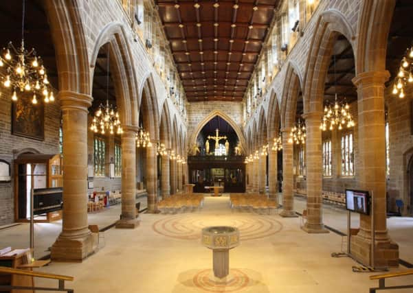 Wakefield Cathedral. Below: The Cooper Gallery and the St Marie's Tiles