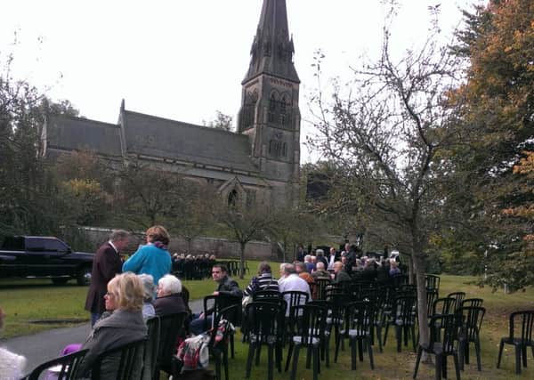 Chatsworth mourners gather for the funeral of the Duchesss of Devonshire. Photos: Simon Waller.